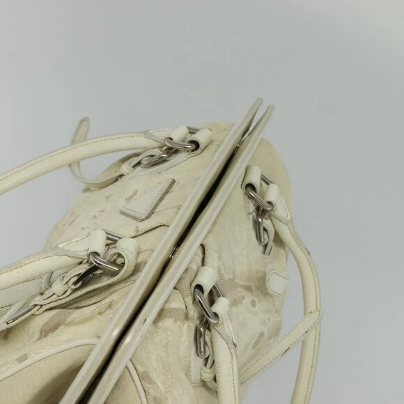 PRADA Shoulder Bag Canvas Silver White Auth - Picture 6 of 16
